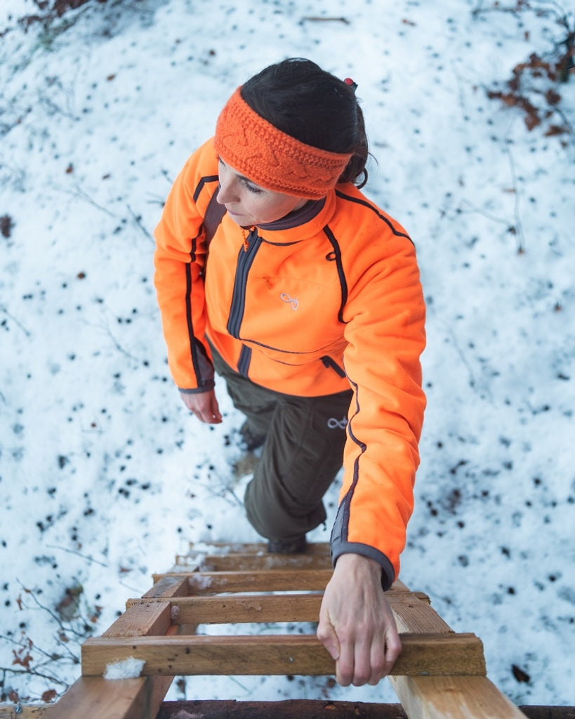 【MONTHLY SALE】Merkel Gear HELIX REVERSIBLE FLEECE JACKET OLIVE/ORANGE（WOMEN)